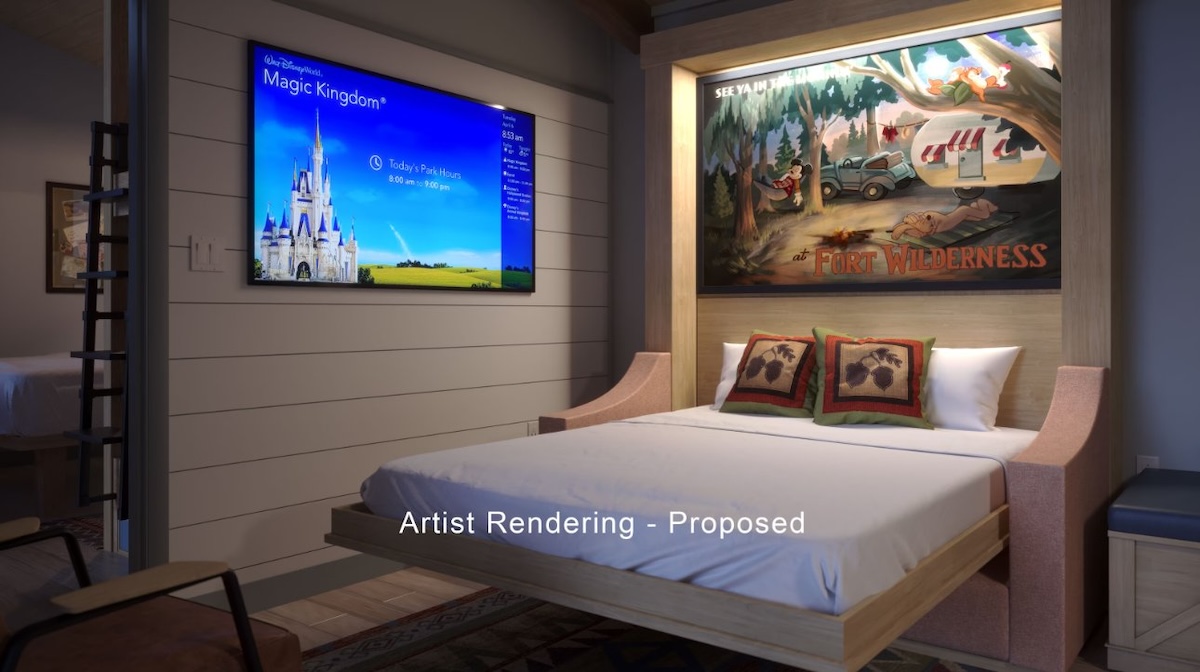 Cabins at Disneys Fort Wilderness Concept Living Night 202401