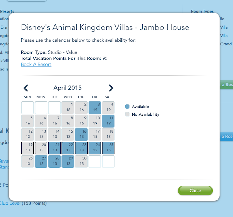 Resort Availability Tool