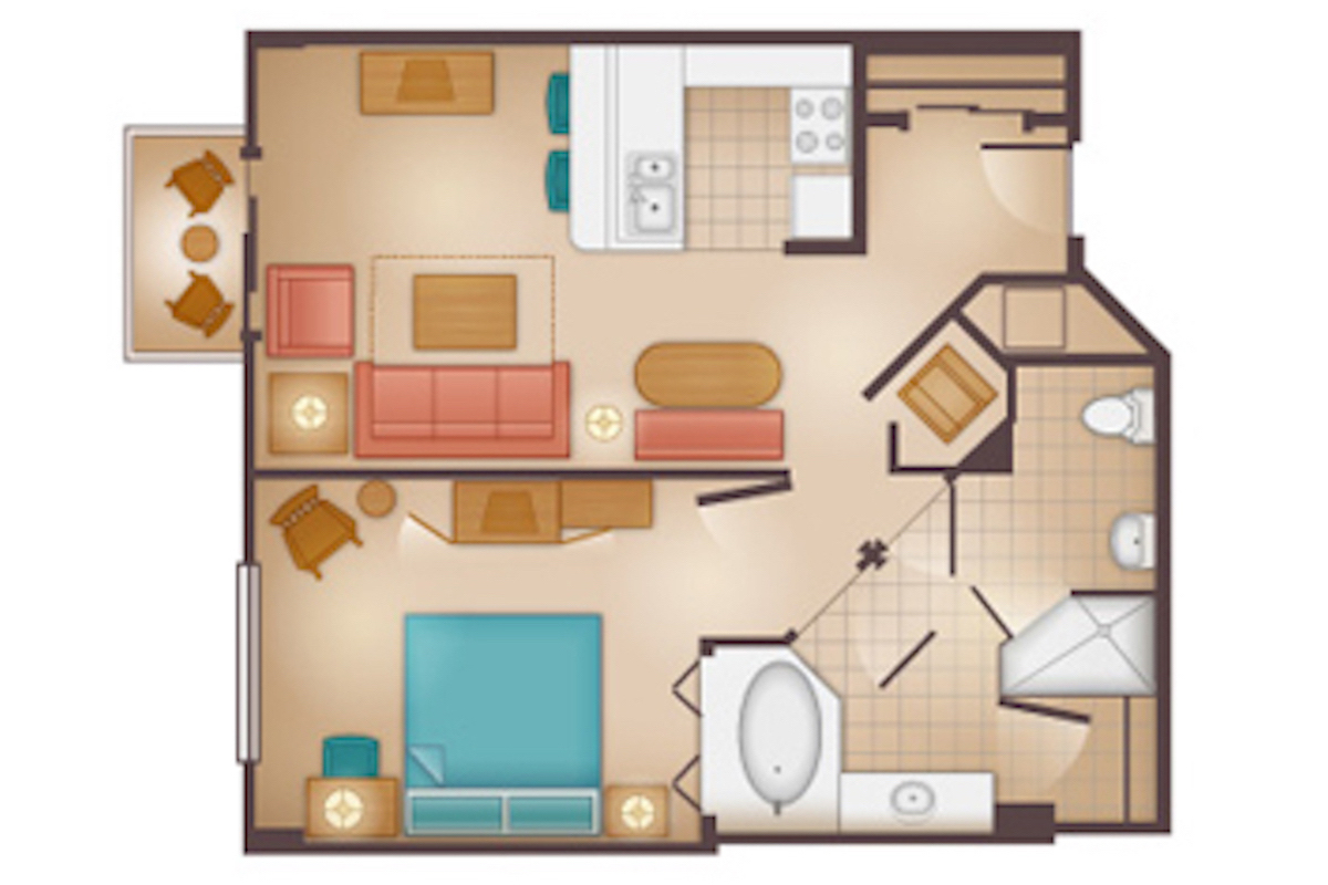 One Bedroom Villa Floorplan