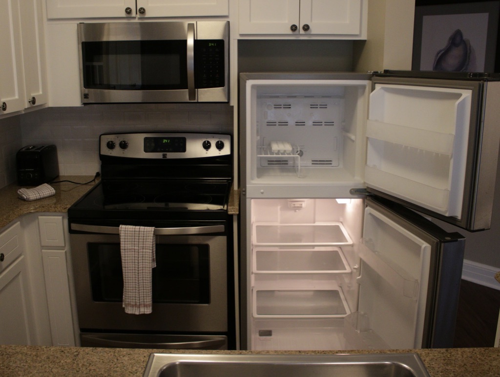 Refrigerator, range and microwave