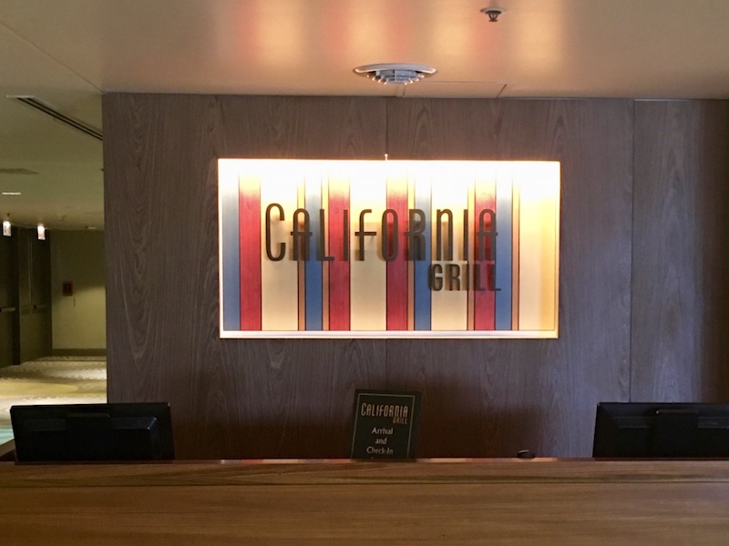 California Grill check-in station