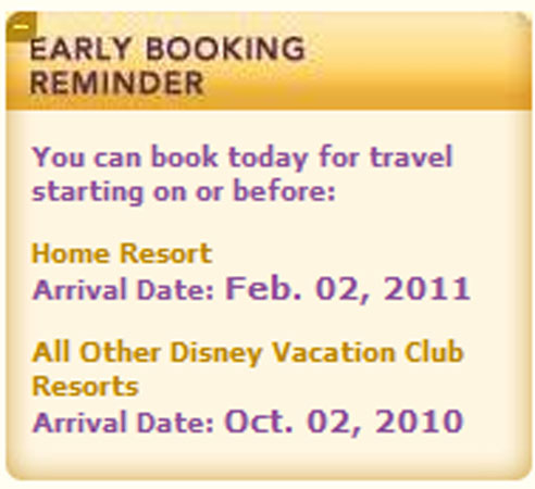 Early Booking Reminder