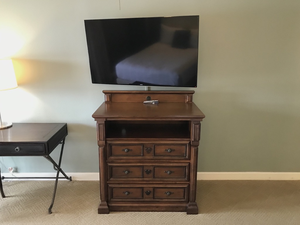 Guest bedroom dresser and TV