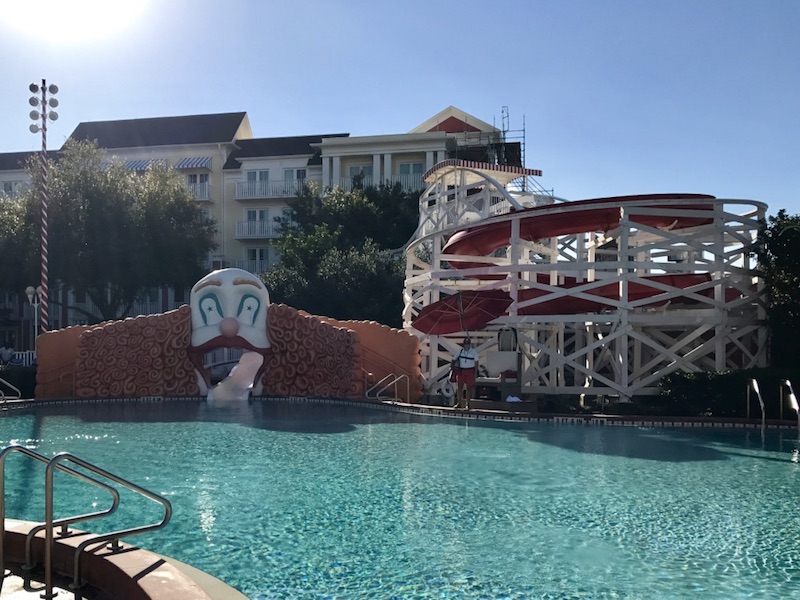Clown slide at Luna Park pool