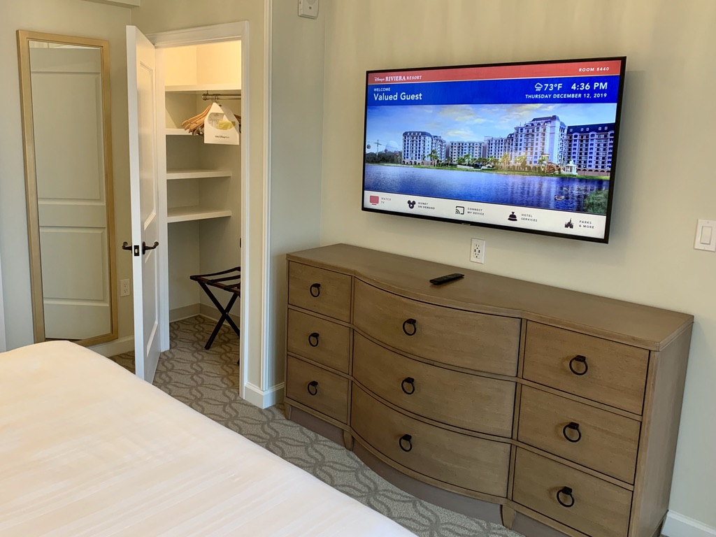 Master bedroom dresser, TV and closet