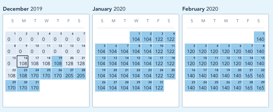 Riviera Availability - May 2019