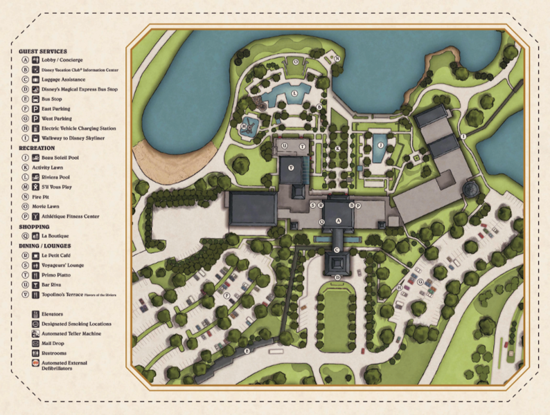 Hilton Head Island Map (front) Disney's Riviera Resort Map
