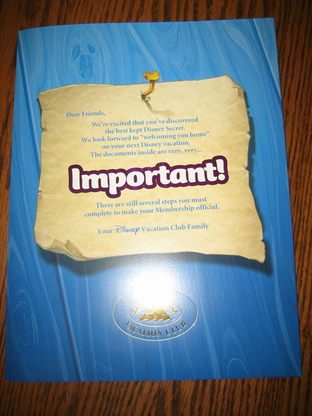 Welcome Kit (artwork copyright Disney)