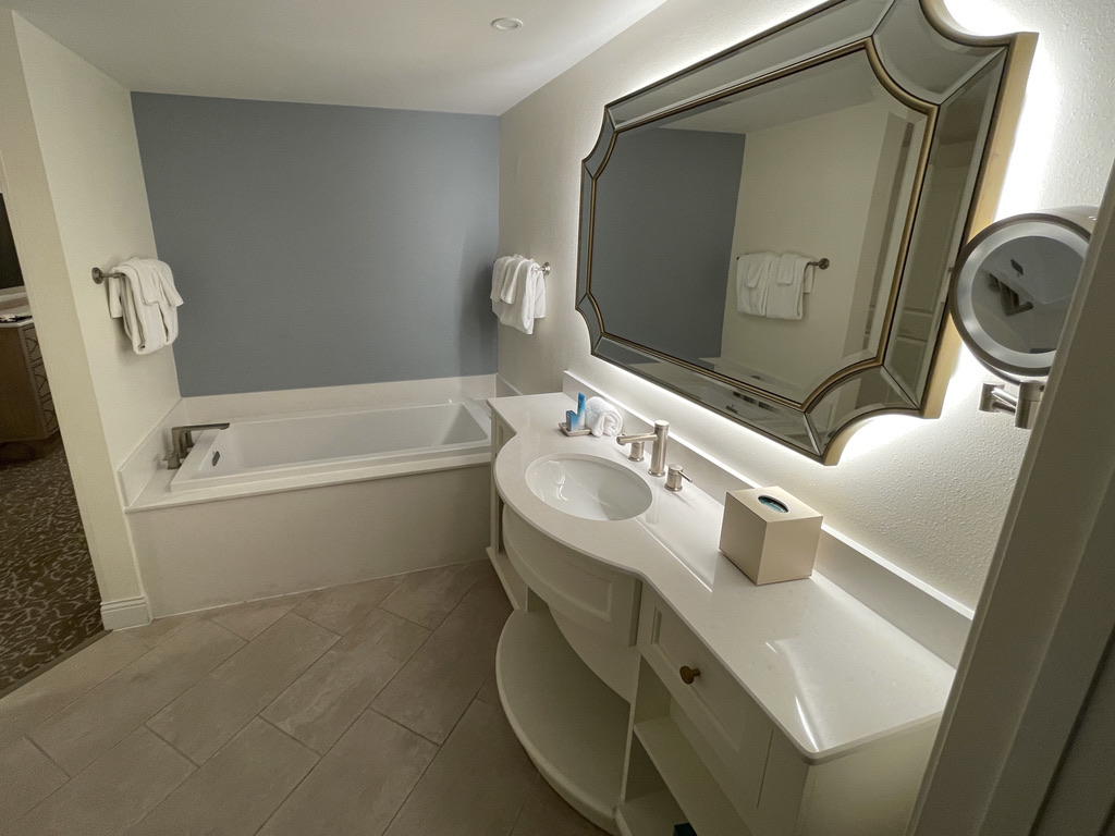 Master bathroom vanity and tub