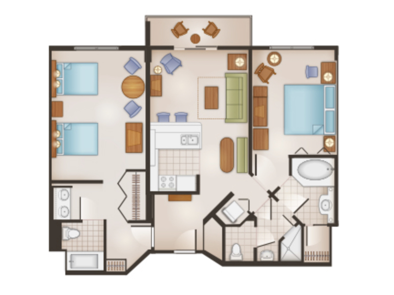 Dedicated Two Bedroom Villa floor plan
