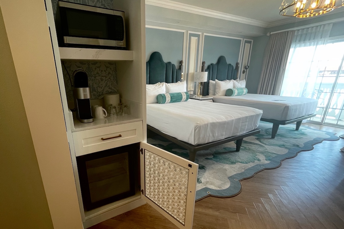 Microwave, Keurig Coffee Maker and Beverage Cooler