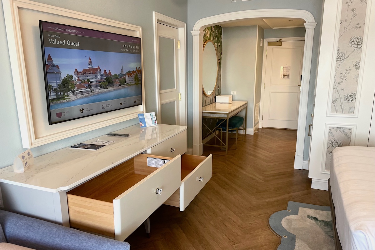 Dresser with Flat Panel TV Above