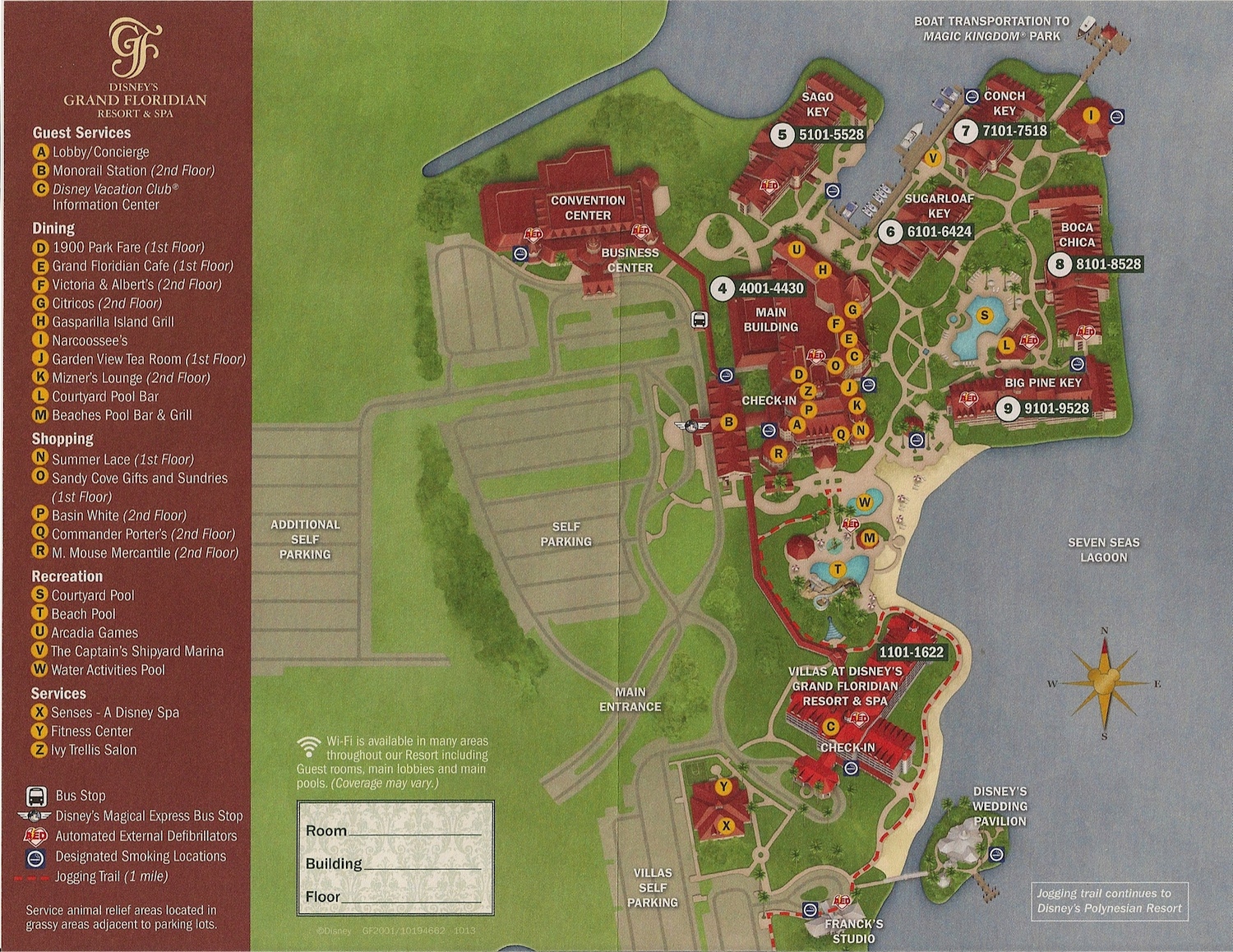Villas at Disney's Grand Floridian Resort Map