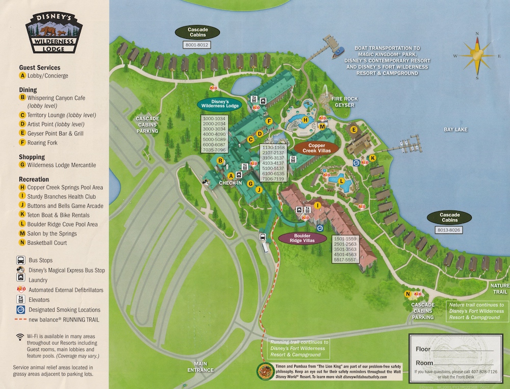 Wilderness Lodge Map